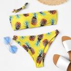 Romwe Pineapple Print Bandeau Bikini Set