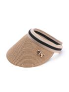 Romwe Bow Embellished Straw Visor Hat