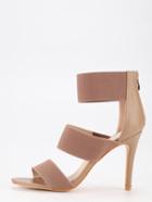 Romwe Brown Strappy Heeled Sandals