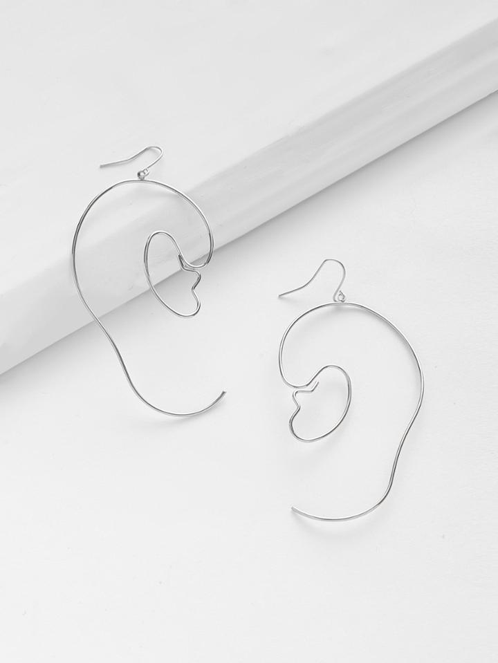 Romwe Open Ear Shaped Drop Earring