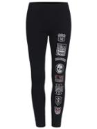 Romwe Letter Embroidered Patch Slim Leggings
