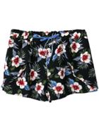Romwe Multicolor Pockets Tie-waist Flowers Print Shorts