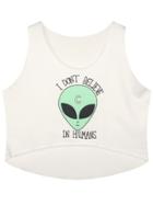 Romwe Alien Print Dip Hem Tank Top