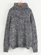 Romwe Marled Knit Turtleneck Sweater