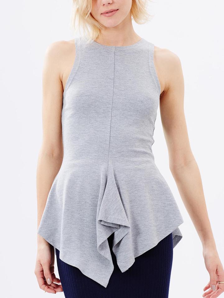 Romwe Asymmetrical Peplum Tank Top