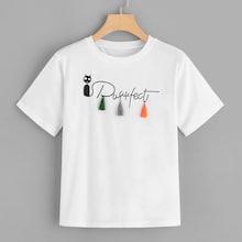 Romwe Letter Print Fringe Tee