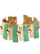 Romwe Green Glaze Gold Fences Bracelet