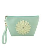 Romwe Lightgreen Candy Color Pu Clutch Bag