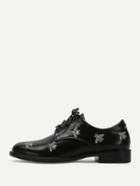 Romwe Insect Embroidery Lace Up Flats
