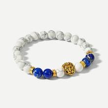 Romwe Guys Lion Detail Beaded Bracelet