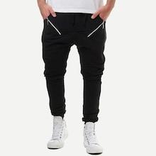 Romwe Men Zip Decoration Drawstring Pants