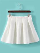 Romwe Vintage Flare Lace White Skirt
