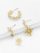 Romwe Sun God & Star Design Earring Set