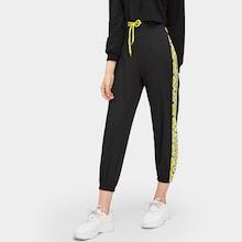 Romwe Snake Print Panel Drawstring Pants
