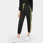 Romwe Snake Print Panel Drawstring Pants
