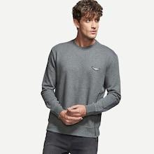 Romwe Men Zip Side Patched Sweatshirt