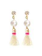 Romwe Tassel Drop Earrings With Jewelry Detail