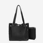 Romwe Twist Lock Detail Tote Bag With Inner Pouch