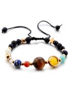 Romwe Beads & Star Design Drawstring Bracelet