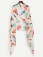 Romwe Classic Elegant Bird Print Scarf