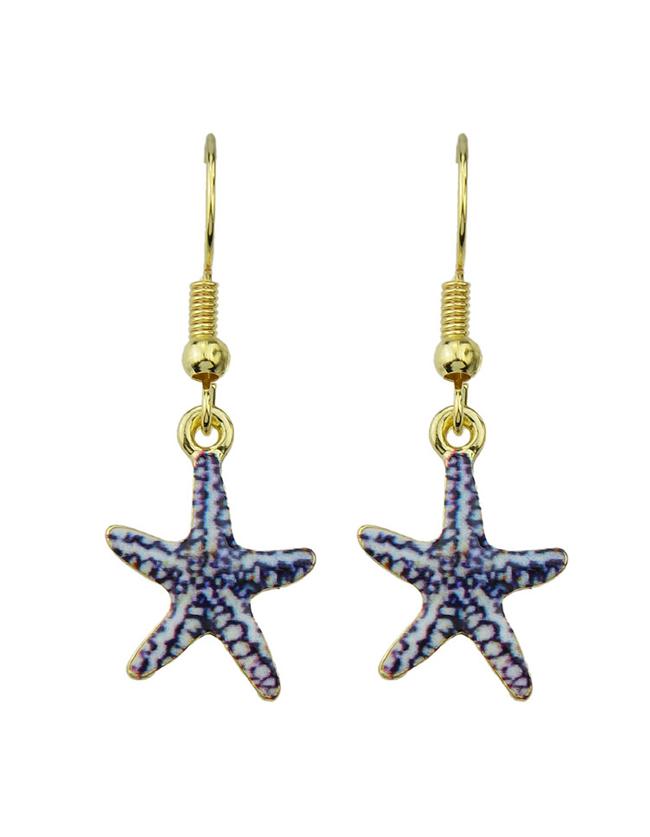Romwe Starfish Shaped Long Drop Earrings