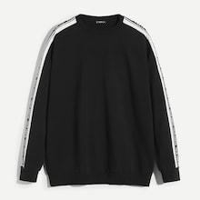 Romwe Guys Tape Letter Print Pullover