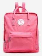 Romwe Pink Double Handle Square Canvas Backpack