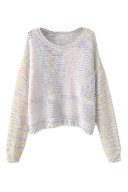 Romwe Multi-colored Loose Jumper