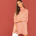 Romwe Turtleneck Oversized Batwing Tee Dress