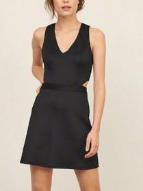 Romwe V Neck Cutout A-line Dress
