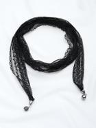 Romwe Lace Wrap Choker Necklace With Charm