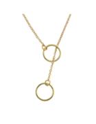 Romwe Gold Plated Adjustable Chain Necklace