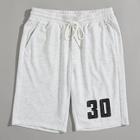 Romwe Guys Letter Embroidery Drawstring Shorts
