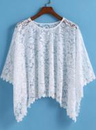 Romwe Lace Hollow Loose Top