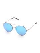 Romwe Double Bridge Blue Lens Sunglasses