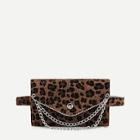 Romwe Chain Decor Leopard Pattern Bum Bag