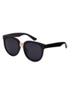 Romwe Grey Lenses Black Frame Oversized Round Sunglasses