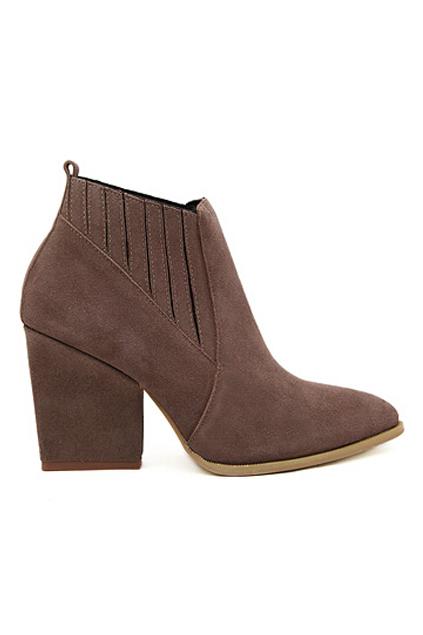 Romwe Pointed Toe Grey Ankle Boots