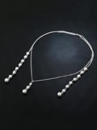 Romwe Faux Pearl Pendant Necklace