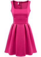 Romwe Red Square Neck Sleeveless Pleated Dress