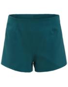 Romwe Side Zipper Green Shorts