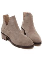Romwe Camel Pointy Cutout Side Boots
