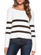 Romwe Striped Slit Crop Sweater