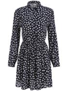 Romwe Lapel Florals Buttons Shirt Dress