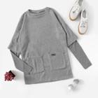 Romwe Pocket Side Contrast Sleeve Sweatshirt