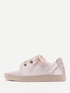 Romwe Lace Up Low Top Velvet Sneakers