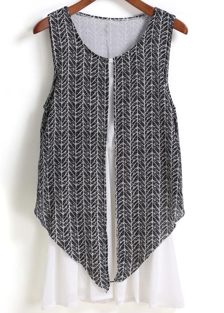 Romwe Round Neck Split Black Dress