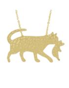 Romwe Alloy Gold Plated Vivid Wolf Pendant Necklace