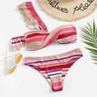 Romwe Random Striped Twist Asymmetrical One Shoulder Bikini