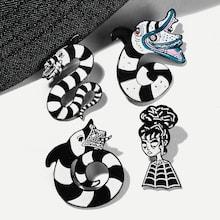 Romwe Snake & Figure Brooch Set 4pcs